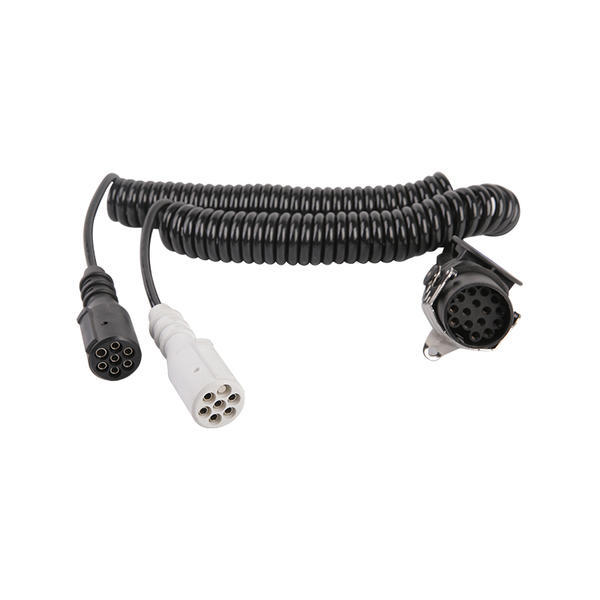 Bobina espiral PU de 7 pólos, um é plugue de 15 pinos, os outros dois são plugues de plástico de 24 V, comprimento do cabo 1m,2m,3m..JH047-G