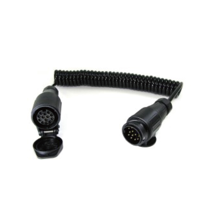 Bobina espiral PU de 7 pólos 6x1 + 1x1,5mm2 com plugue de plástico de 13 pinos e soquete de plástico de 13 pinos. Comprimento do cabo 1m, 2m,3m.....JH008-Z