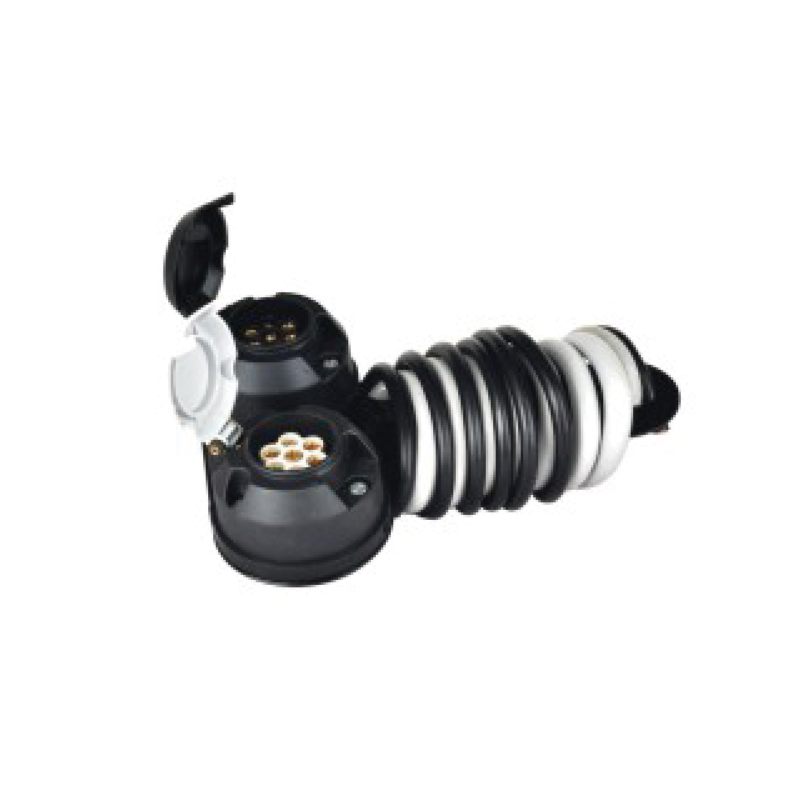 TOMADA 7Pin N S com metal, placa, comprimento do cabo 1,6m, preto 1x.5+6x1,5mmm2 ,cinza 7x0,75mm² para referência JH010-C
