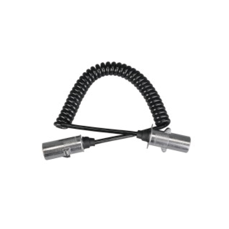 Bobina espiral PU de 7 pólos, 2 plugues de metal 24v, tipo N, comprimento do cabo 1m,2m,3m.....JH016-A