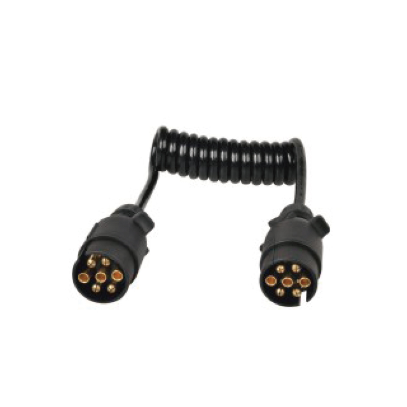Bobina espiral PU de 7 pólos, 2 plugues JH014, comprimento do cabo 1m, 2m,3m.....JH021