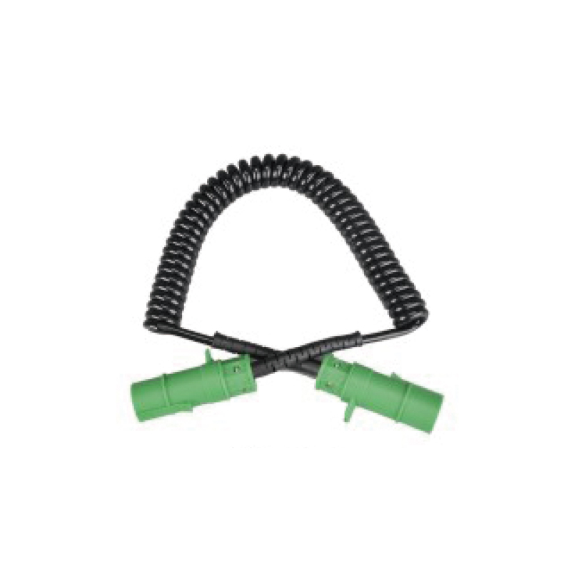 Bobina espiral PU de 7 pólos, 2 plugues de plástico verde 24V; comprimento do cabo 1m 2m 3m......JH082-A