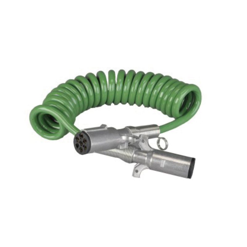 Bobina Espiral Verde com dois plugues metálicos 24V, tipo pino parafuso; comprimento do cabo 1m 2m 3m......JH091-A