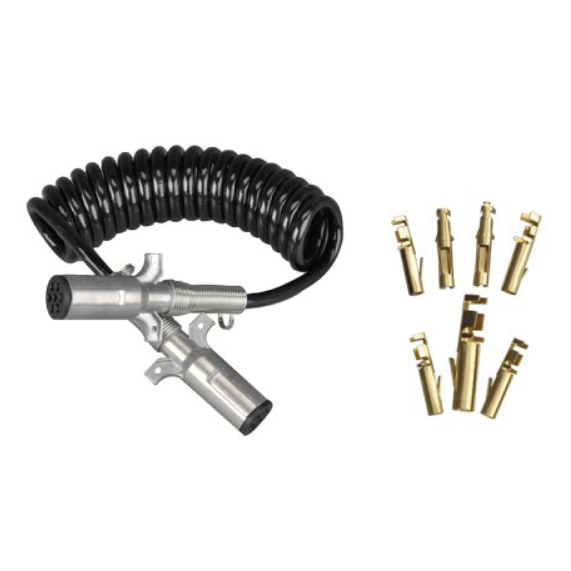 Bobina Espiral Preta com dois plugues metálicos 24V, tipo pin crimp; comprimento do cabo 1m 2m 3m.......JH091-D