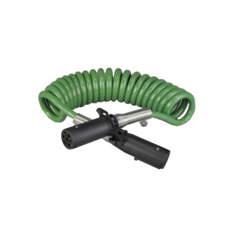 Bobina Espiral Verde com dois plugues plásticos 24V, tipo pino parafuso; comprimento do cabo 1m 2m 3m......JH092-A