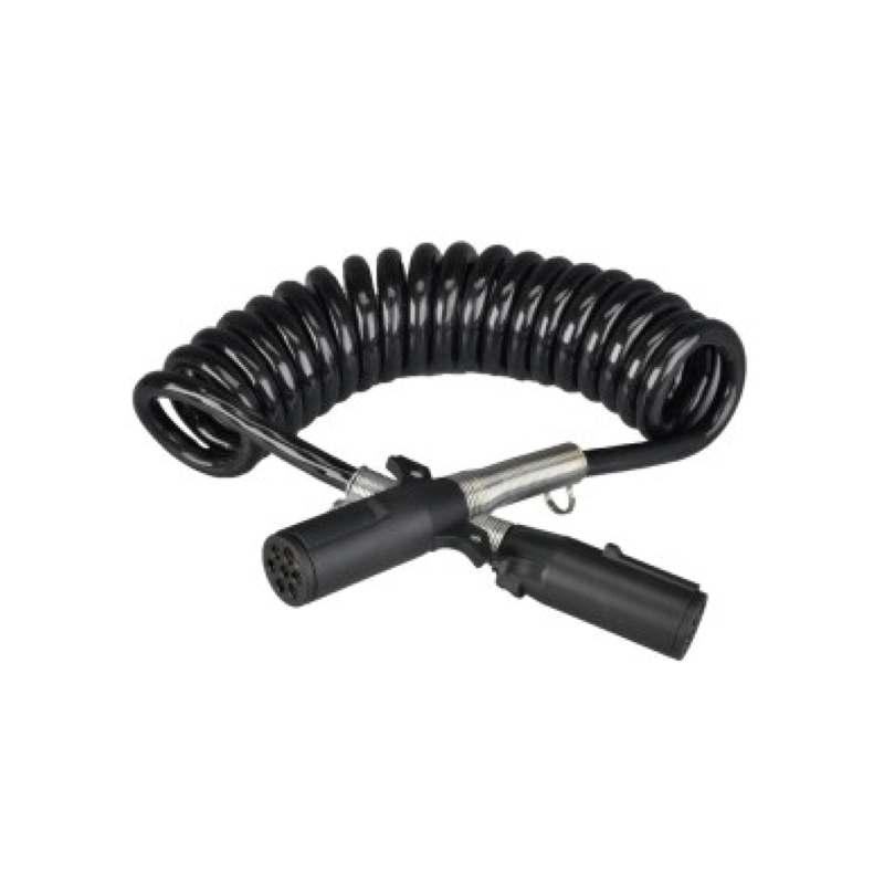 Bobina Espiral Preta com dois plugues plásticos 24V, tipo pino parafuso; comprimento do cabo 1m 2m 3m......JH092-C