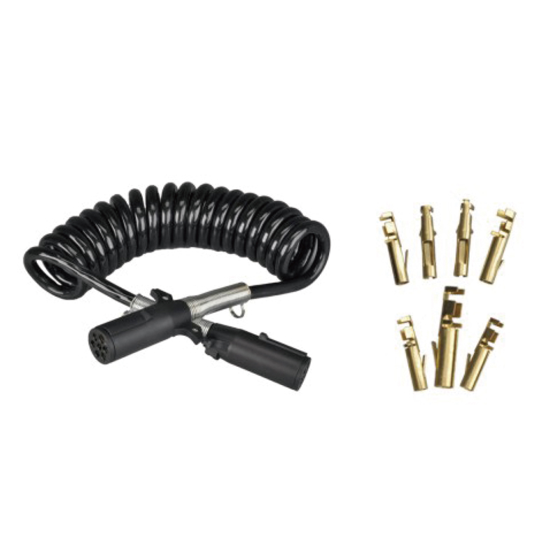 Bobina Espiral Preta com dois plugues plásticos 24V, tipo pin crimp; comprimento do cabo 1m 2m 3m.......JH092-D